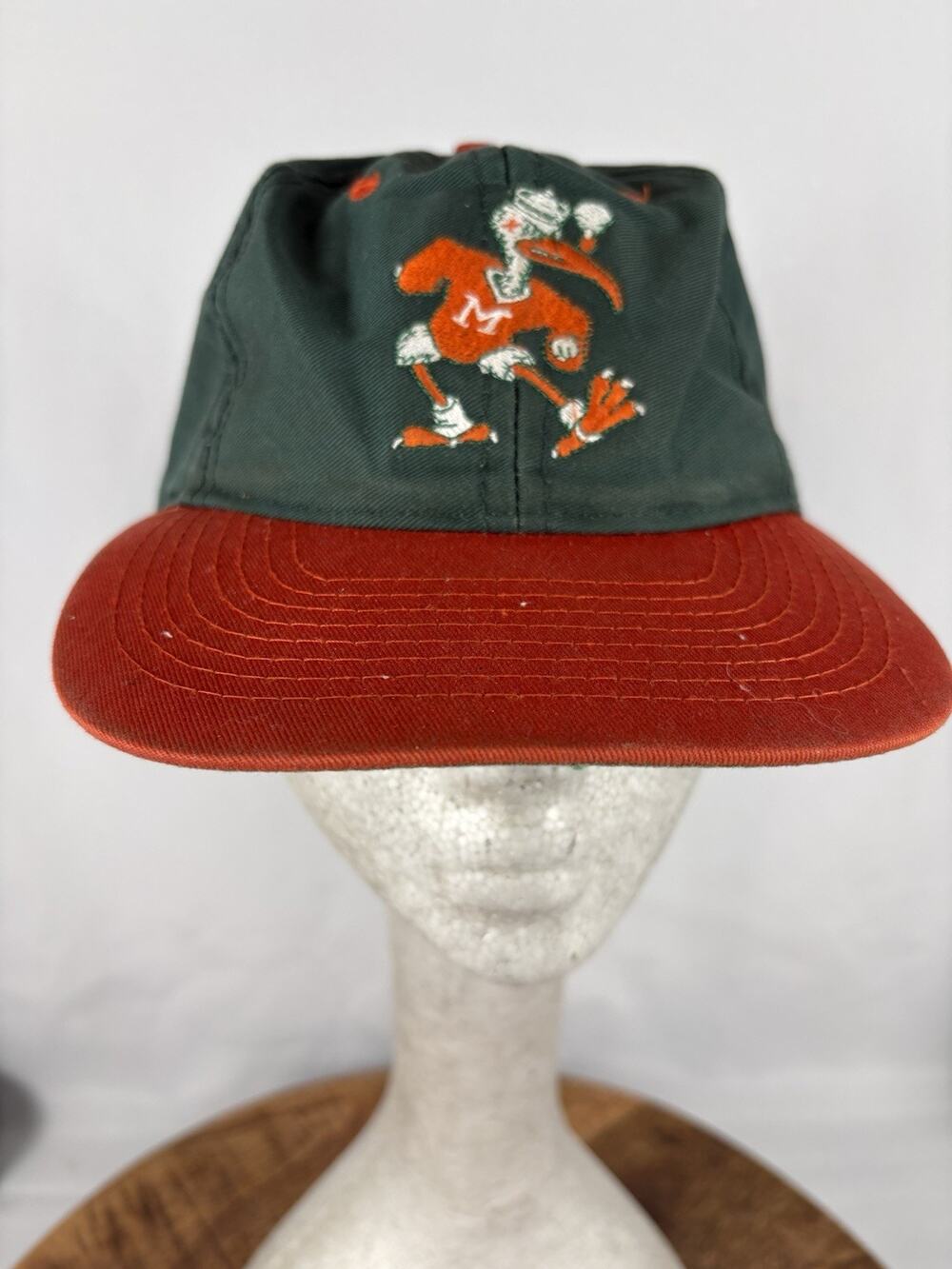 Vintage Miami Hurricanes Hat Cap Snapback Green Orange 90s Rare